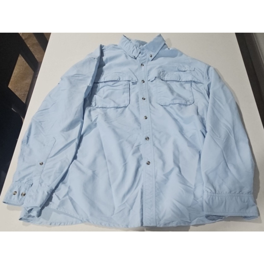LL Bean Men’s Light Blue Vented Fishing Long Sleeve Button Up Shirt